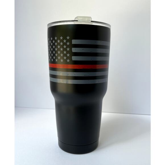 Thin Red Line Fire Department American Flag 30 oz Insulated Mug - Picture 1 of 8
